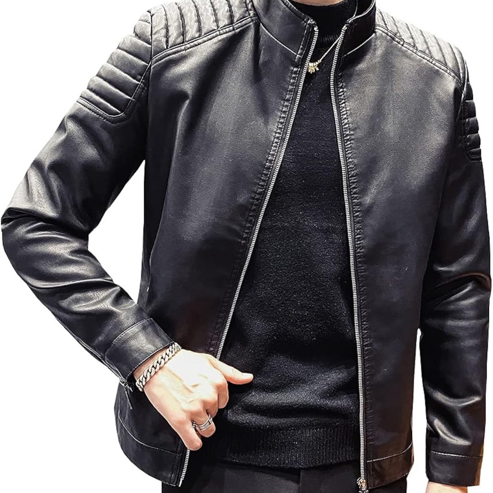 Men’s Moto Jacket Faux Leather black